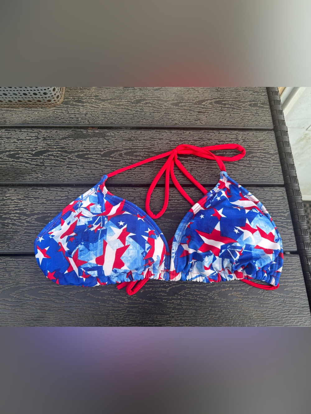 Red white and blue bikini top